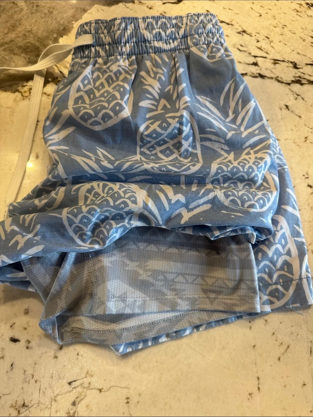 chubbies Light Blue Pineapple Print Swim Trunks